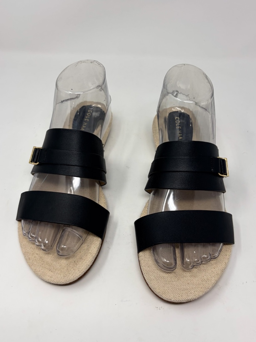Cole Haan Francine Black Leather Double-Strap Slide Sandal, NEW Size 7 MSRP $150 - Picture 7 of 13